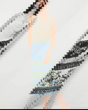 Medicine fustă maxi, evazati