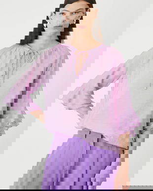 Medicine bluză culoarea violet, uni