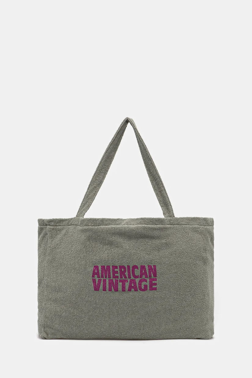 American Vintage geantă de bumbac culoarea verde, BOBY27A