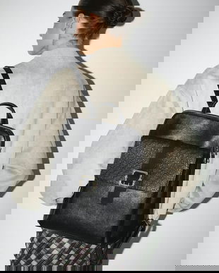 Medicine rucsac culoarea femeilor negru mare neted