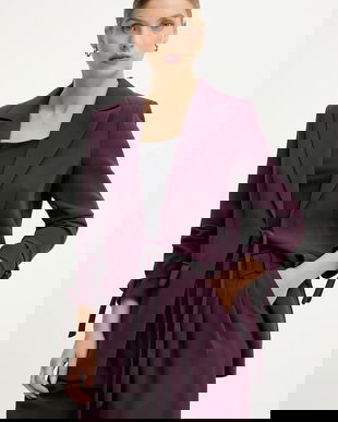 Answear Lab sacou culoarea violet, desfacut, neted