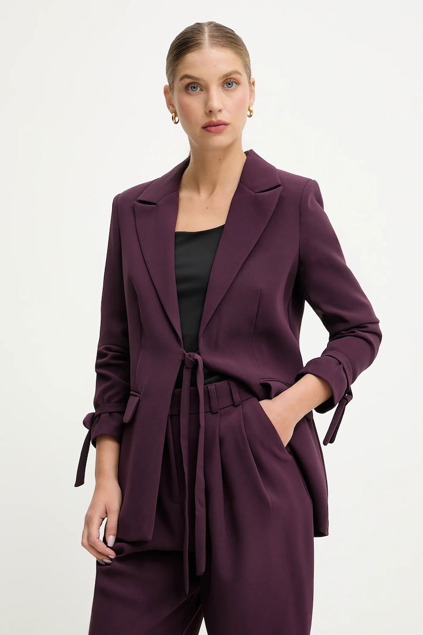 Answear Lab sacou culoarea violet, desfacut, neted