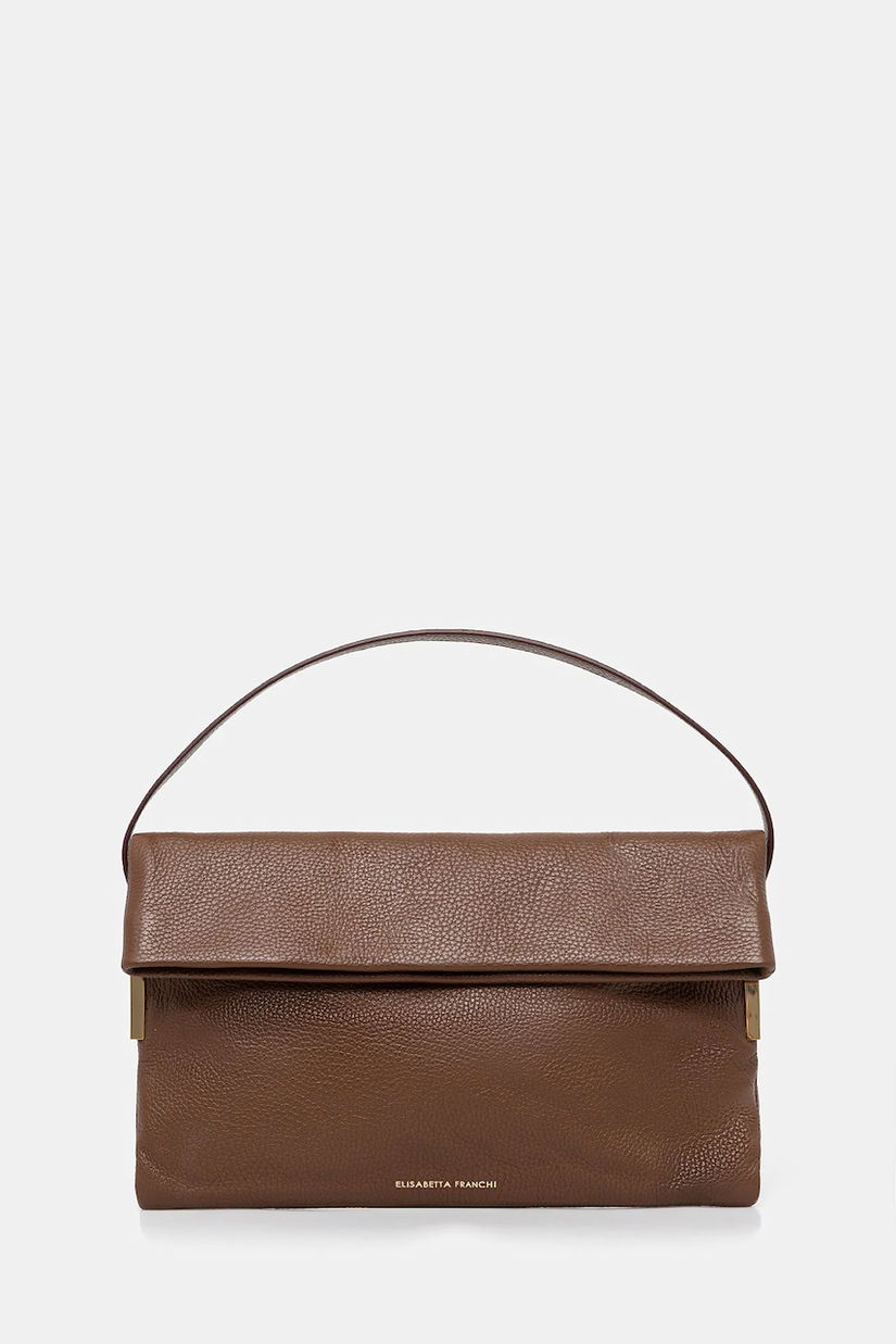 Elisabetta Franchi poșetă de piele culoarea maro, BS48N56E2