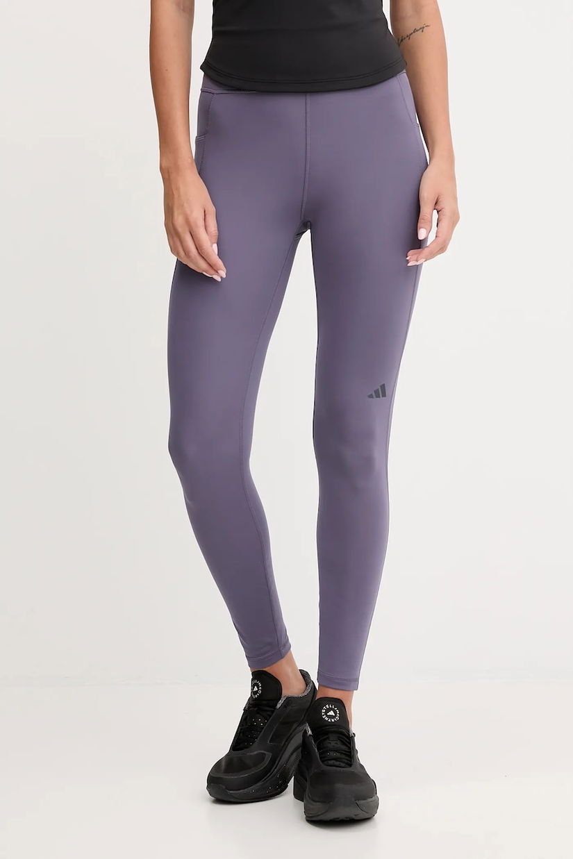 adidas Performance leggins de antrenament Own The Run culoarea violet, uni, JV7211