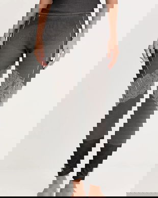 adidas by Stella McCartney jambiere de yoga culoarea negru, cu imprimeu, JW2002