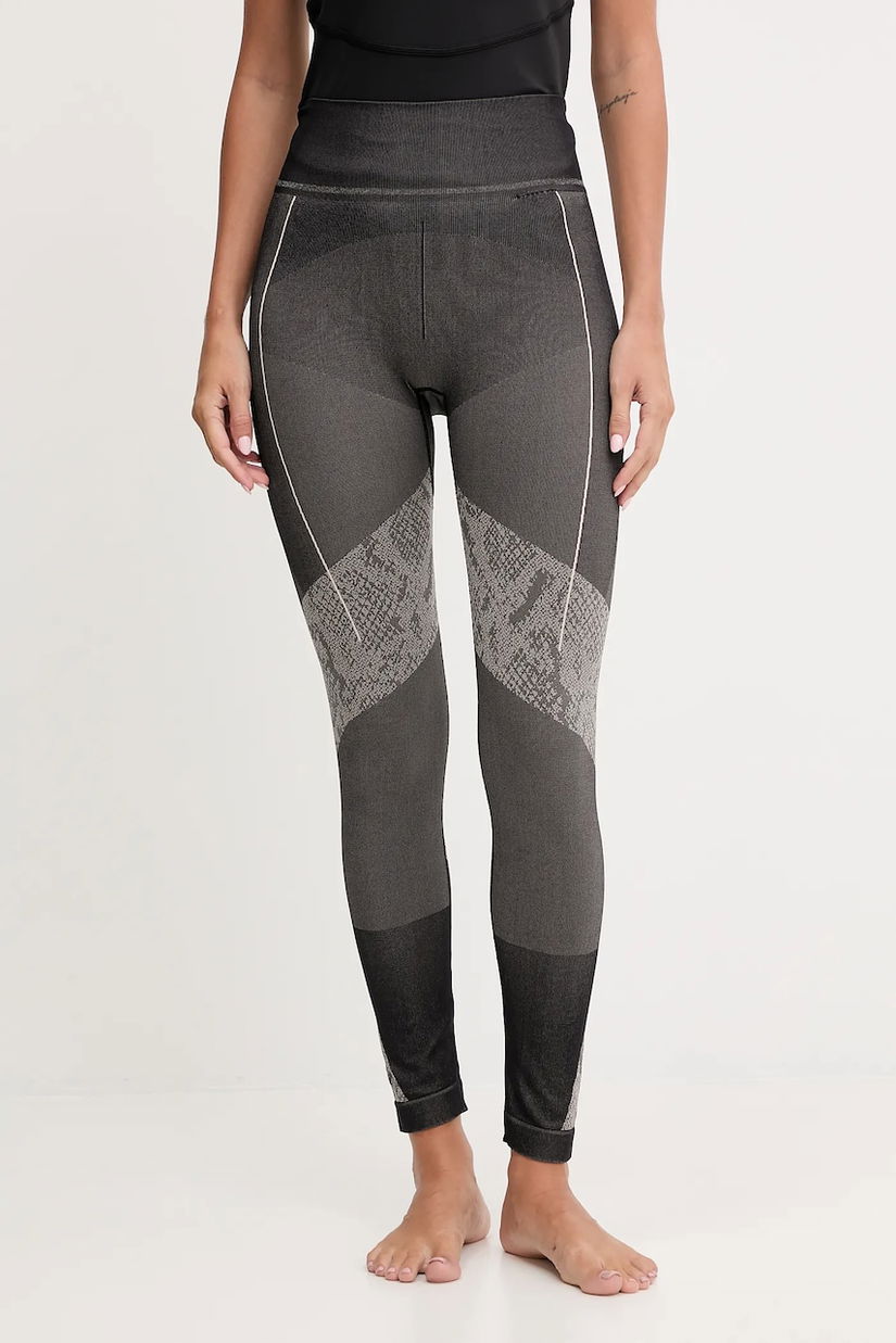 adidas by Stella McCartney jambiere de yoga culoarea negru, cu imprimeu, JW2002