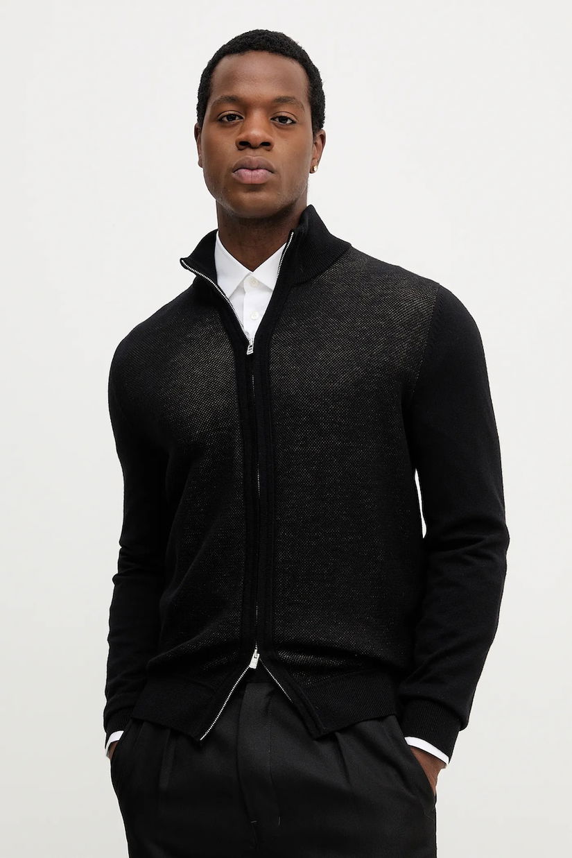 BOSS cardigan din lână culoarea negru, 50543153