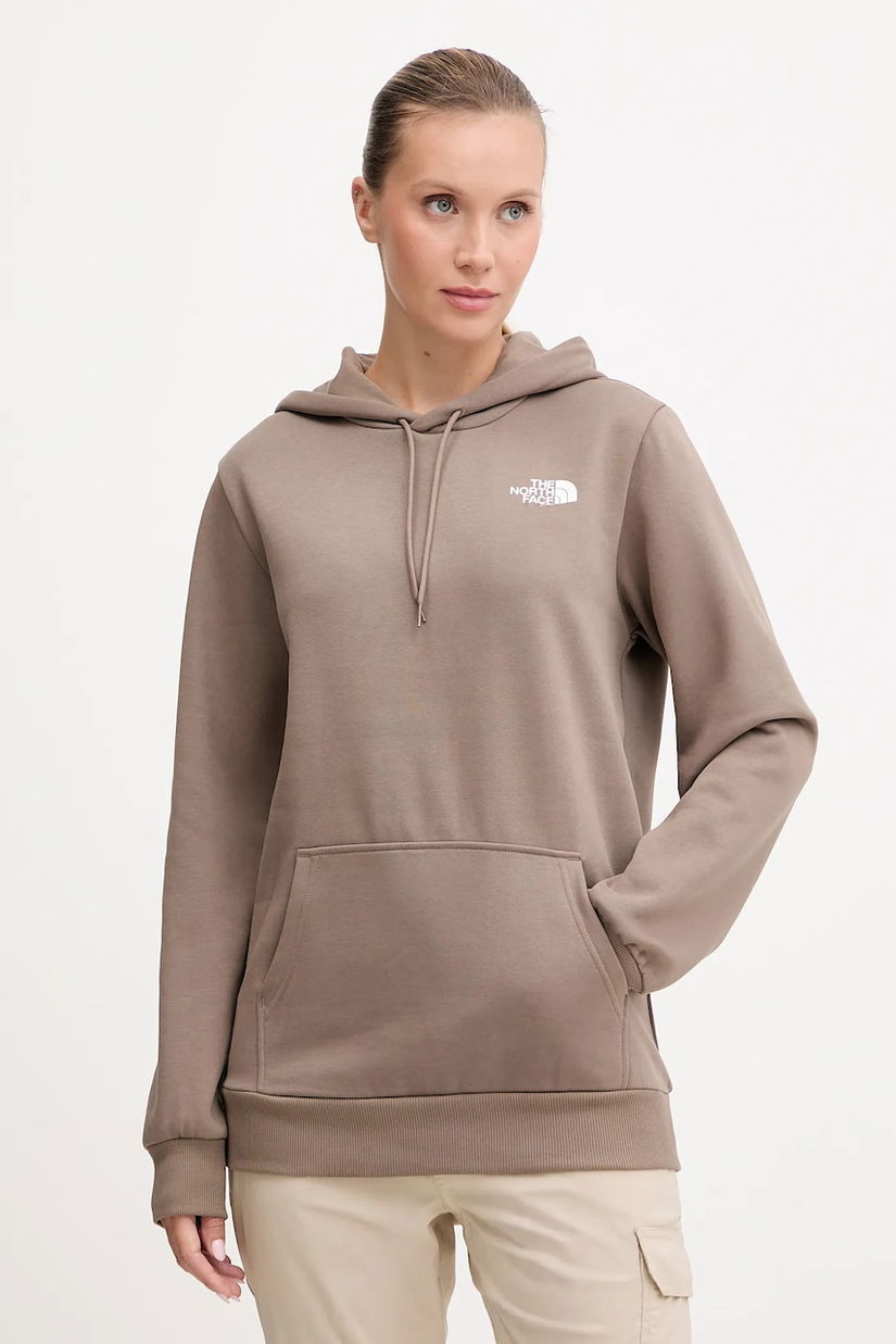 The North Face bluză Simple Dome culoarea maro, cu glugă, uni, NF0A89EYBOW1