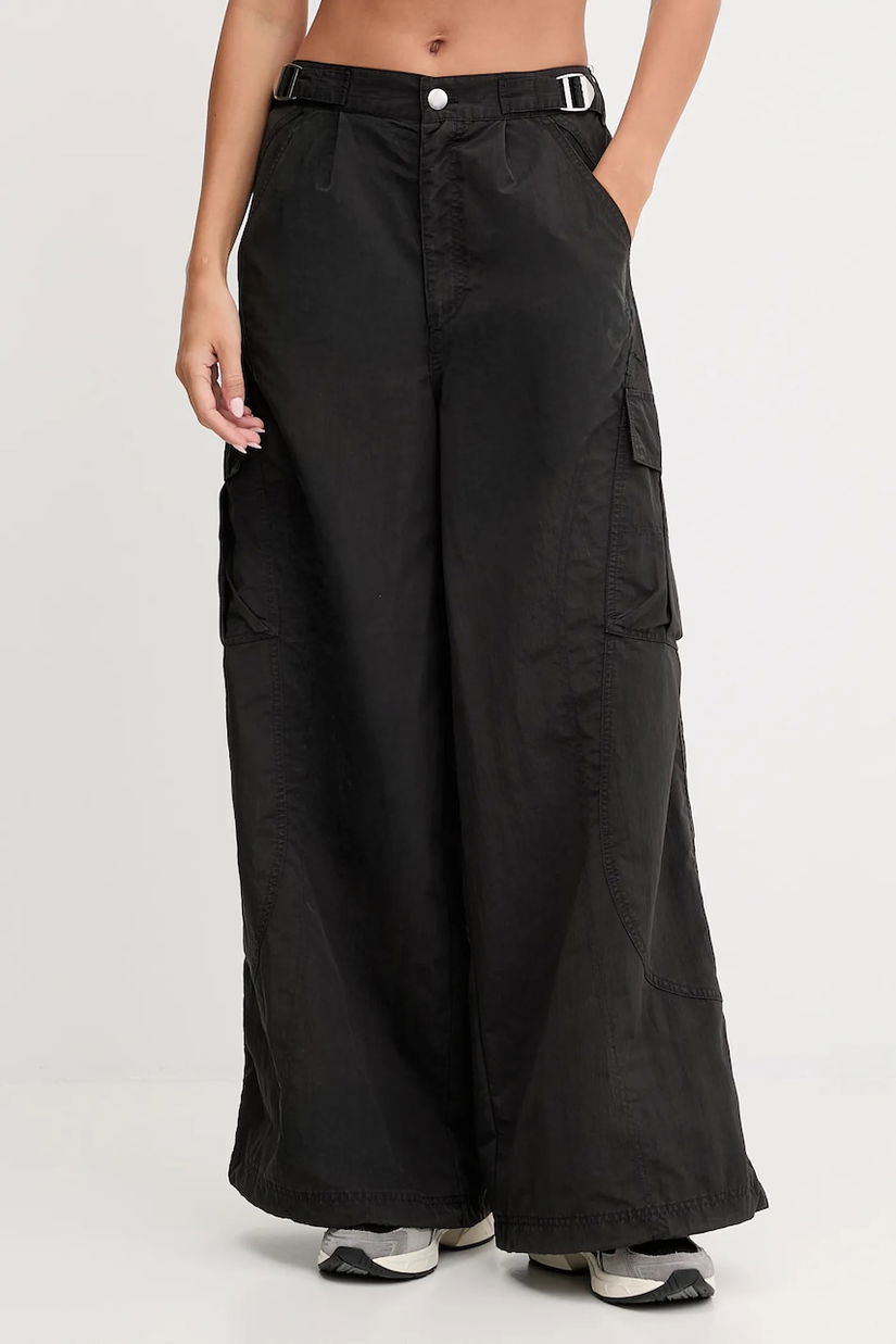 Puma pantaloni culoarea negru, lat, high waist, 632507