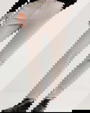 BOSS pantaloni culoarea bej, cu fason chinos, 50543304