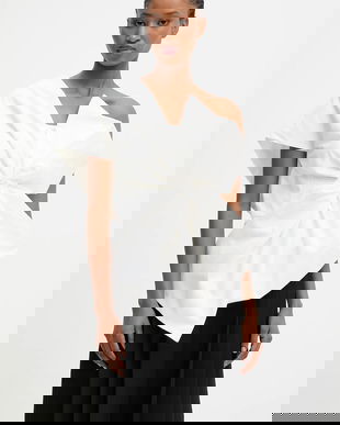 Answear.LAB bluza culoarea alb, neted