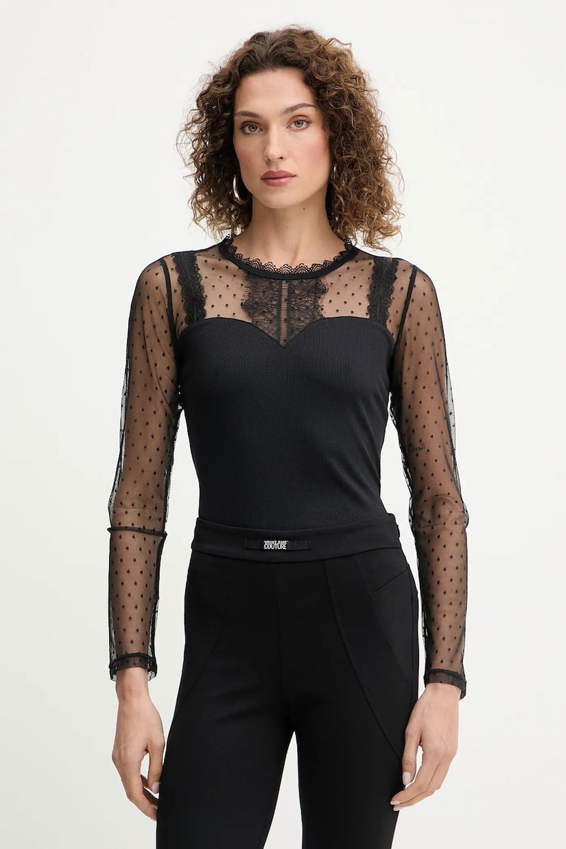 Morgan bluză culoarea negru, uni, TIPO