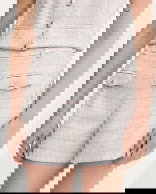 Morgan pantaloni scurți culoarea gri, cu imprimeu, high waist, SHOLO.F