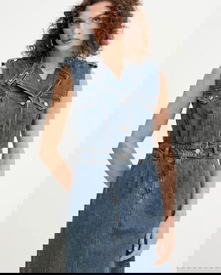 Morgan rochie jeans culoarea bleumarin, mini, evazați, RNAPA