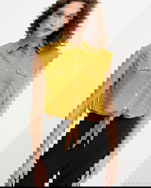 Morgan cămașă culoarea galben, cu guler clasic, regular, DAROD