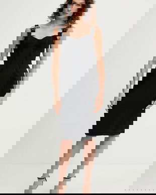 Versace Jeans Couture rochie culoarea negru, midi, mulată, 79HAO94M DT037