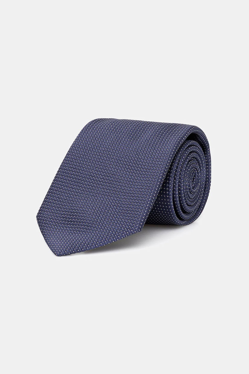 Eton cravată de mătase culoarea bleumarin, 100013835