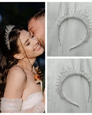 Tiara cu perle si cristale