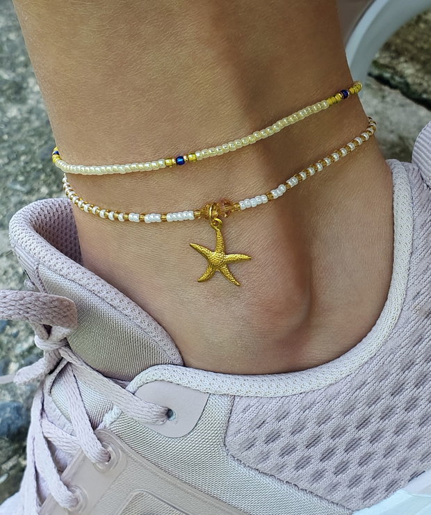 Brățară reglabilă de gleznă * Anklet cu mărgele