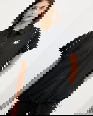 adidas cămașă Stadium culoarea negru, cu guler clasic, relaxed, JL6889