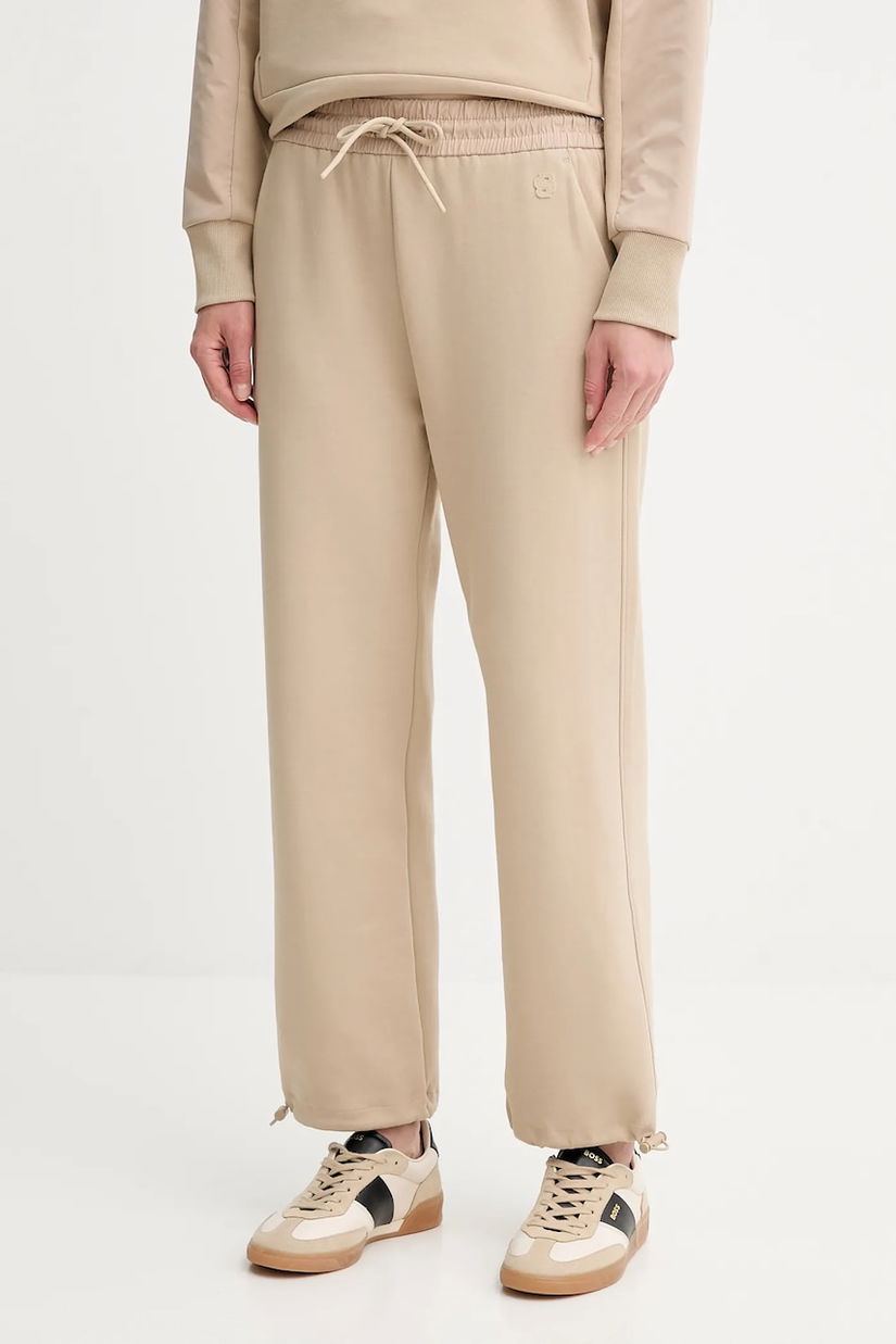 BOSS pantaloni de trening culoarea bej, uni, 50553665