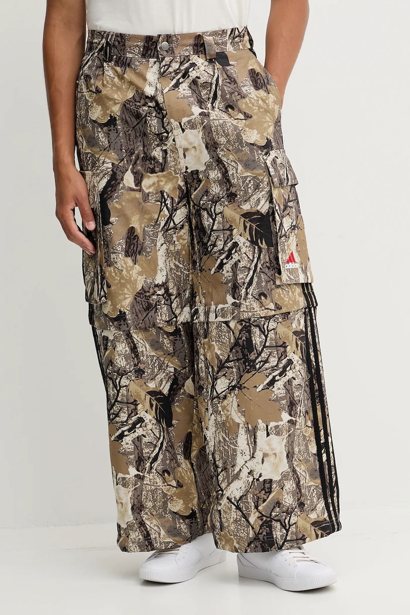 adidas Originals pantaloni de bumbac OG Camo Pant pantaloni cargo bej pentru bărbați KD6256