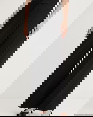 Mos Mosh pantaloni Leya culoarea negru, lat, high waist, 166670