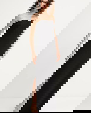 Elisabetta Franchi rochie culoarea negru, midi, mulată, AB84852E3