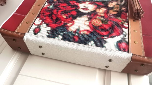 Geanta piele naturala*Tote bag*Diamond Painting*Girl in Wonderland