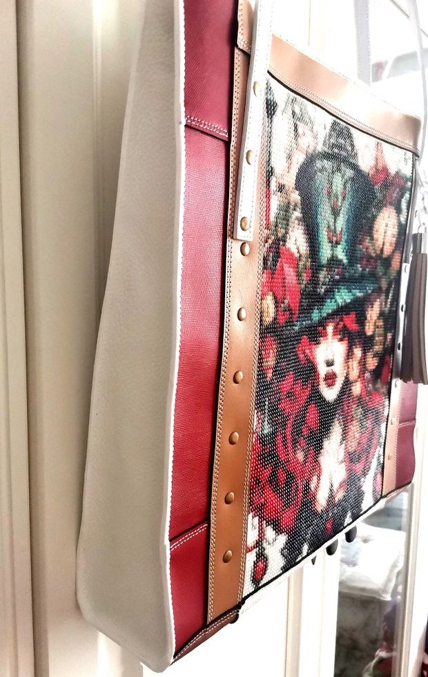 Geanta piele naturala*Tote bag*Diamond Painting*Girl in Wonderland