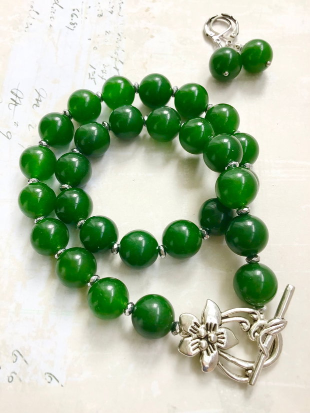 Colier Jad verde forest