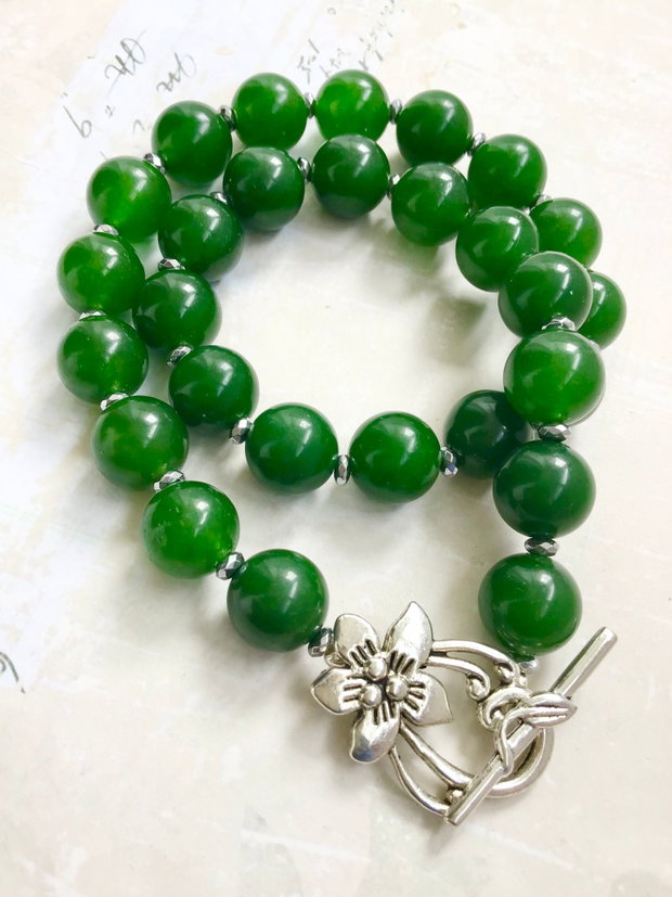 Colier Jad verde forest