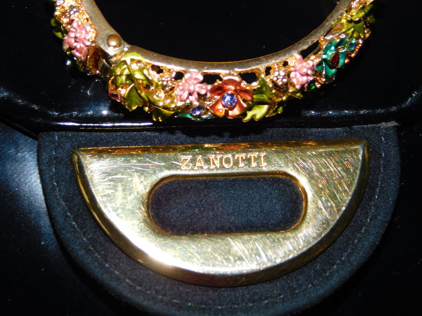 Giuseppe Zanotti ,  geanta vintage piele  lac ,  cadou bratara masiva  noua