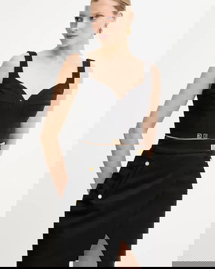 Elisabetta Franchi top culoarea negru, neted, TO03956E2