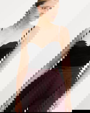 Elisabetta Franchi body culoarea negru, neted, BO00456E2