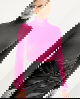 Silvian Heach pulover SESIN culoarea bordo, light, cu guler, GPA25036LU