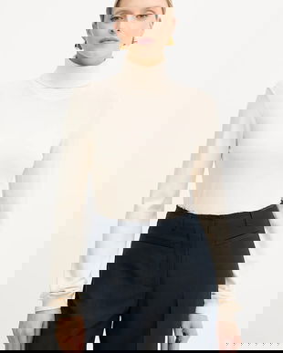 Silvian Heach pulover SESIN culoarea bej, light, cu guler, GPA25036LU