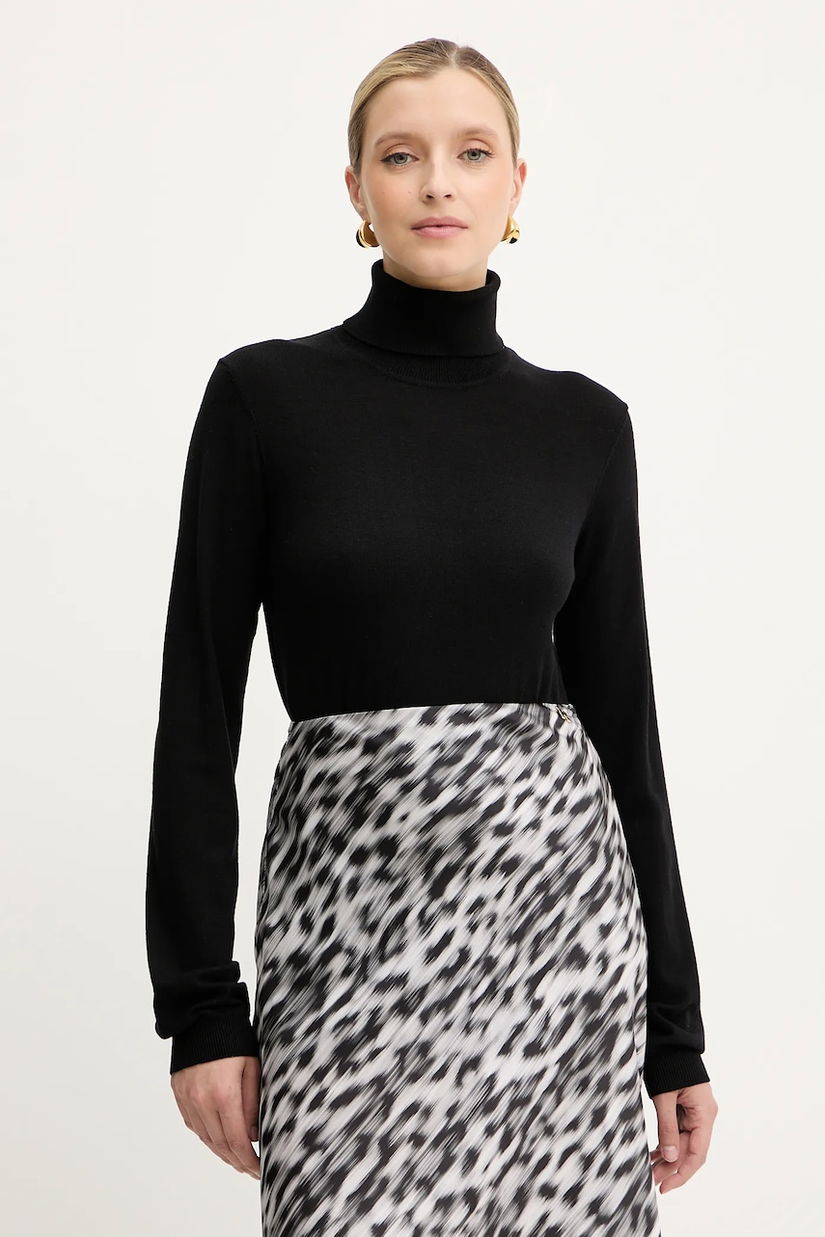 Silvian Heach pulover SESIN culoarea negru, light, cu guler, GPA25036LU