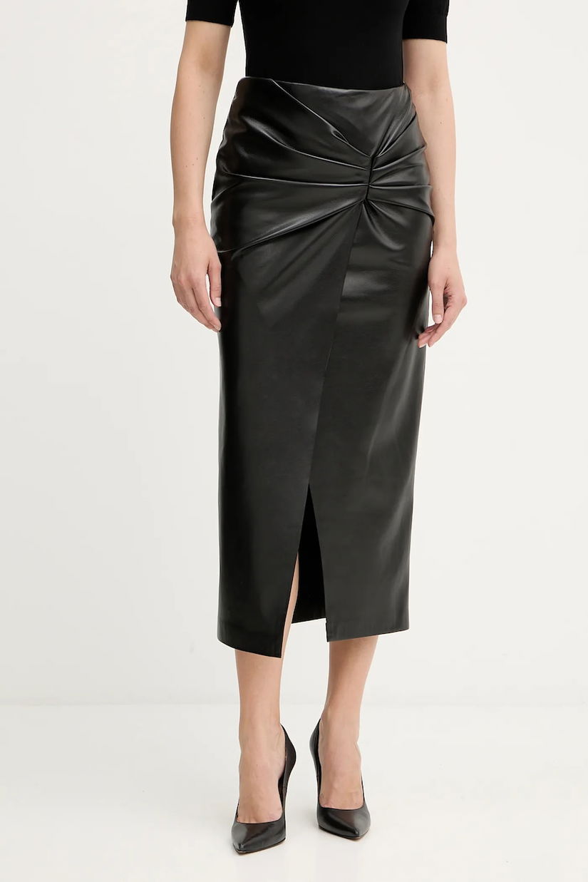Simona Corsellini fustă culoarea negru, midi, drept, A25CPGO01801