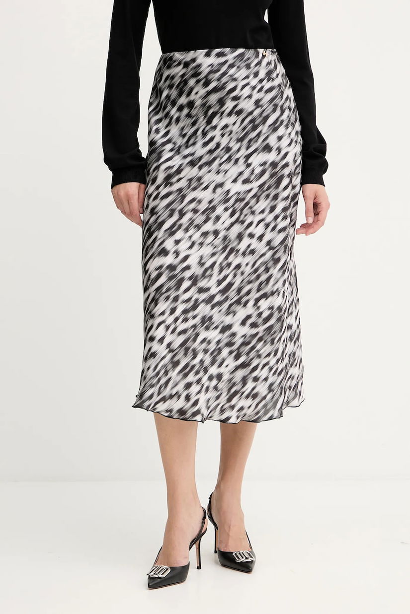 Silvian Heach fustă SILGA culoarea negru, midi, evazați, GPA25457LO