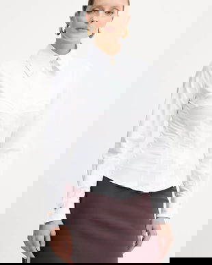 Elisabetta Franchi cămașă culoarea alb, cu guler clasic, slim, CA08256E2