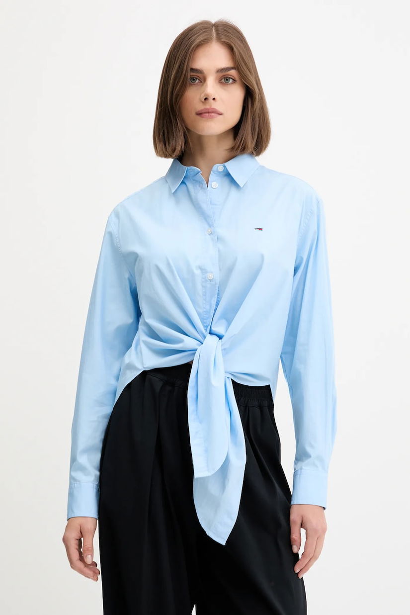 Tommy Jeans cămașă din bumbac cu guler clasic, relaxed, DW0DW20990