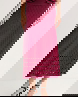 Dkny fustă culoarea bordo, midi, evazați, P5ERAX08