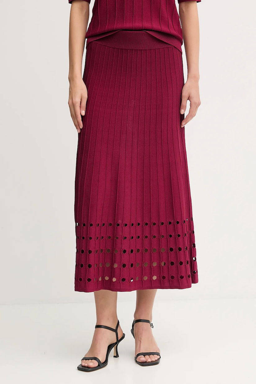 Dkny fustă culoarea bordo, midi, evazați, P5ERAX08