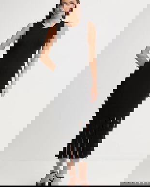 Dkny rochie culoarea negru, maxi, mulată, P5EUAX20