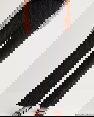 Dkny pantaloni culoarea negru, lat, high waist, UE5PS047