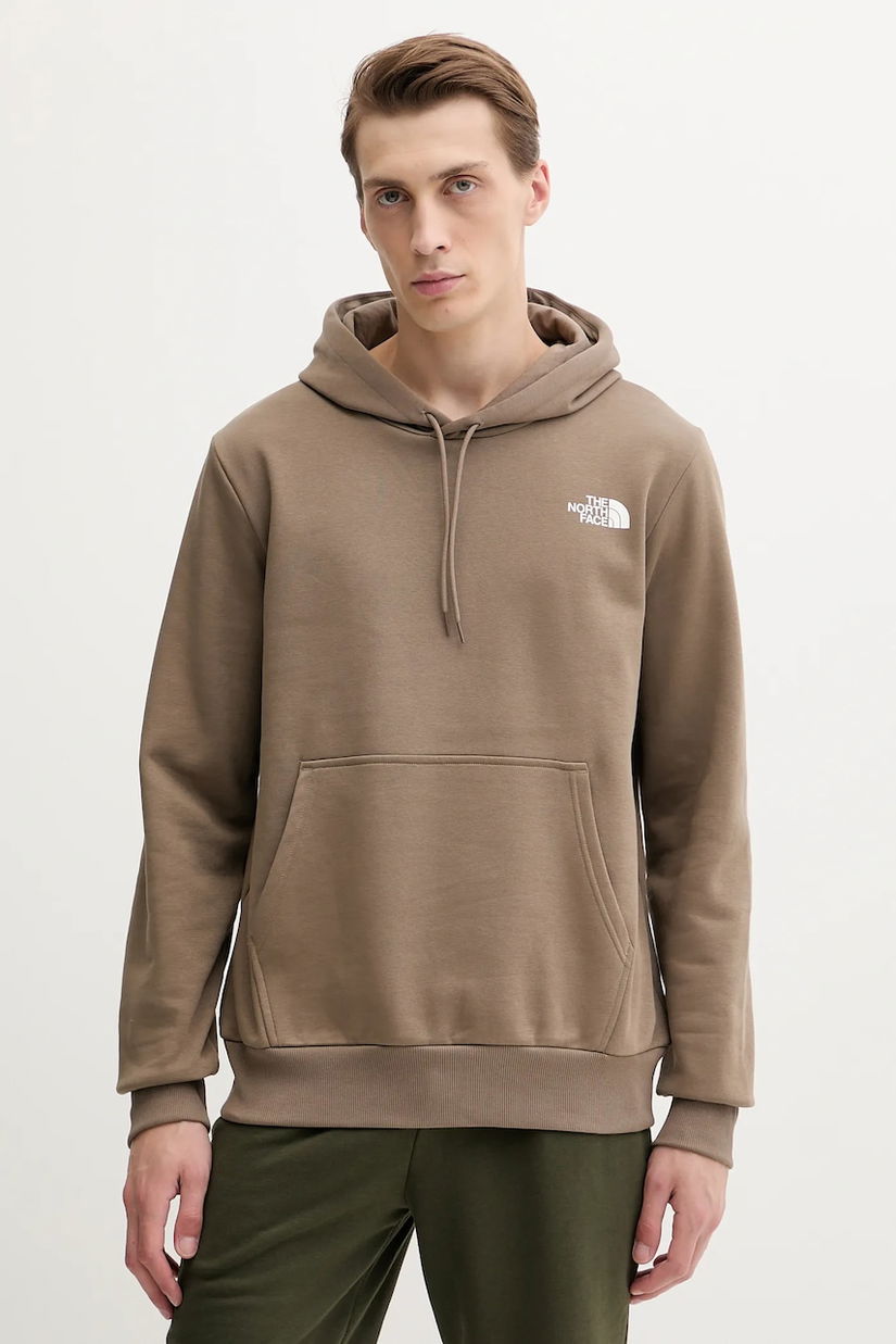 The North Face bluză Simple Dome culoarea maro, cu glugă, neted, NF0A89FCBOW1