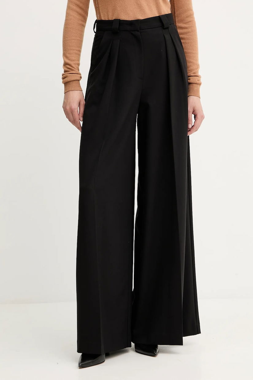 Simona Corsellini pantaloni culoarea negru, drept, high waist, A25CPPA00301