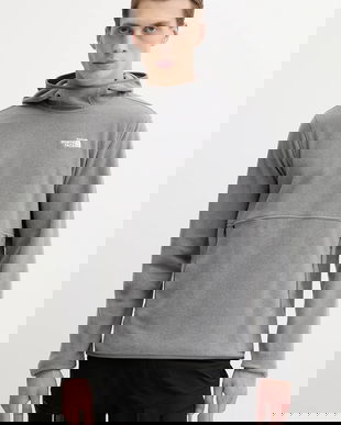 The North Face hanorac în aer liber culoarea gri, cu glugă, neted, NF0A8D0SCQI1