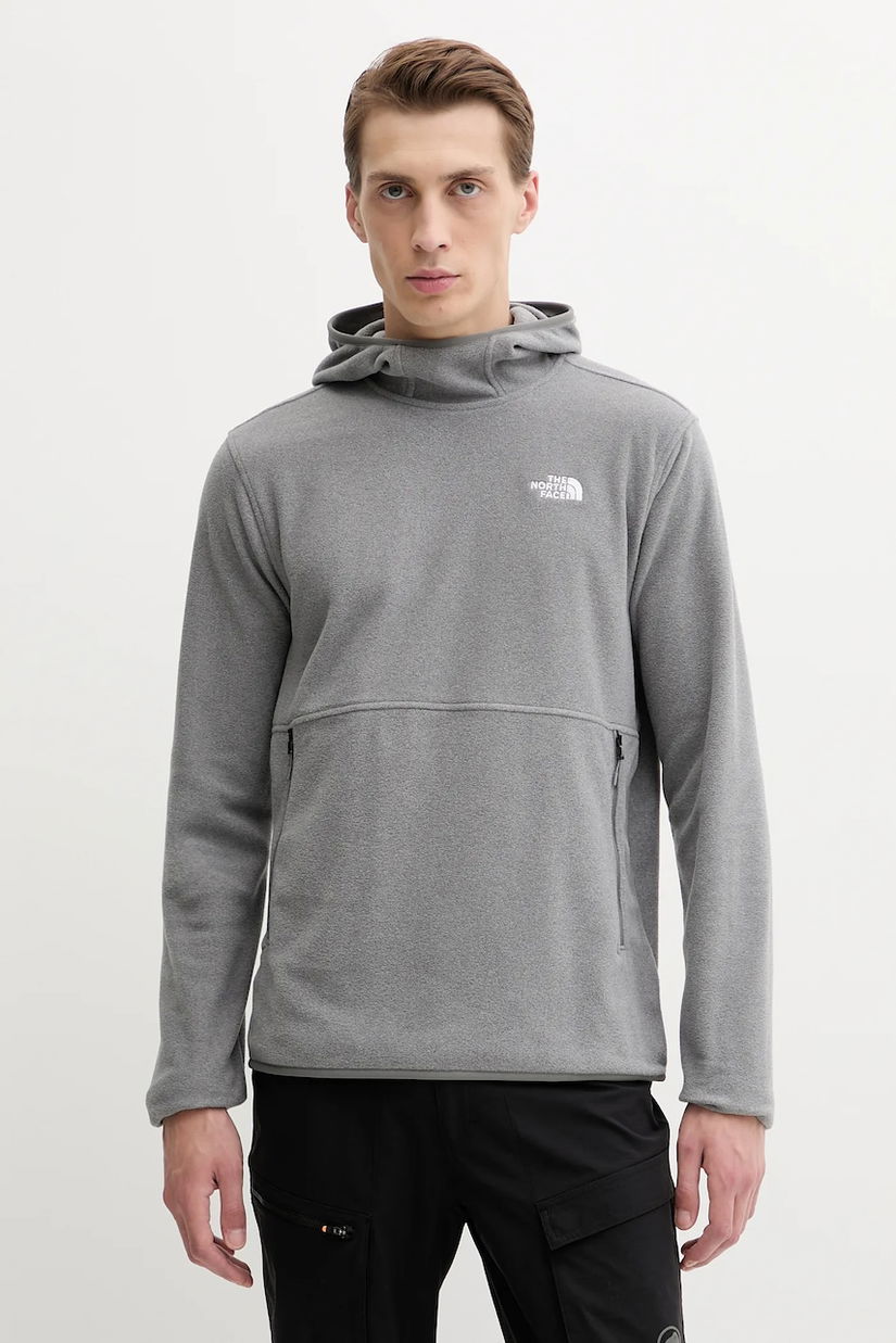 The North Face hanorac în aer liber culoarea gri, cu glugă, neted, NF0A8D0SCQI1